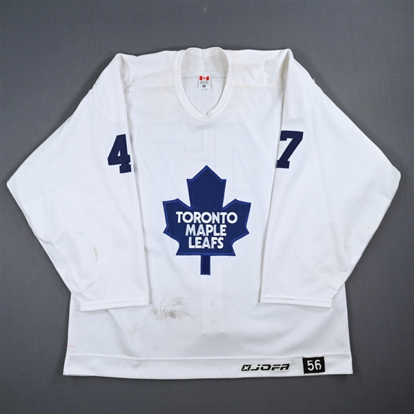 Brent Aubin - Toronto Maple Leafs - White Practice-Worn Jersey