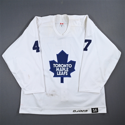 Brent Aubin - Toronto Maple Leafs - White Practice-Worn Jersey