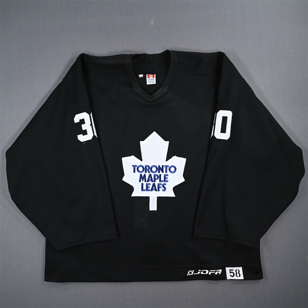 Jean-Sebastien Aubin - Toronto Maple Leafs - Black Practice-Worn Jersey