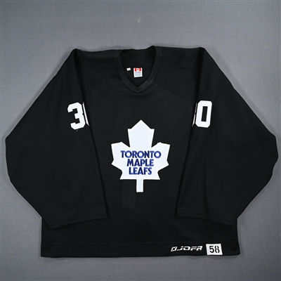 Jean-Sebastien Aubin - Toronto Maple Leafs - Black Practice-Worn Jersey