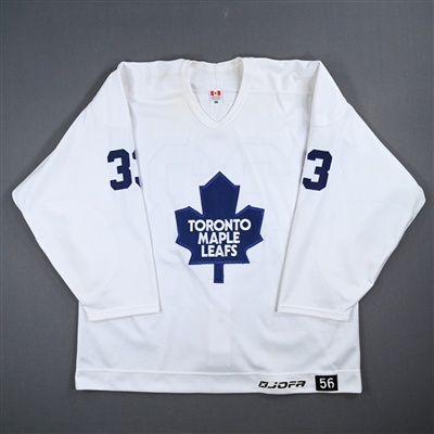 Bates Battaglia - Toronto Maple Leafs - White Practice-Worn Jersey