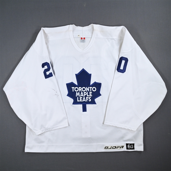 Ed Belfour - Toronto Maple Leafs - White Practice-Worn Jersey