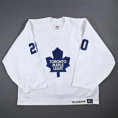 Ed Belfour - Toronto Maple Leafs - White Practice-Worn Jersey