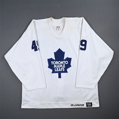 Reid Cashman - Toronto Maple Leafs - White Practice-Worn Jersey