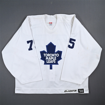 Andy Chiodo - Toronto Maple Leafs - White Practice-Worn Jersey