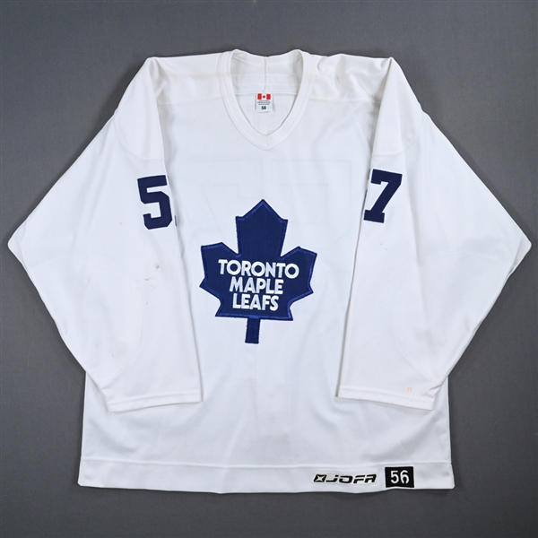 Alex Foster - Toronto Maple Leafs - White Practice-Worn Jersey