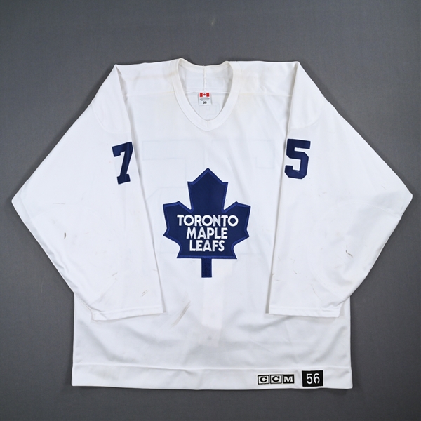 Alex Foster - Toronto Maple Leafs - White Practice-Worn Jersey