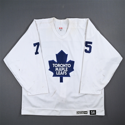 Alex Foster - Toronto Maple Leafs - White Practice-Worn Jersey