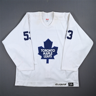 John Mitchell - Toronto Maple Leafs - White Practice-Worn Jersey