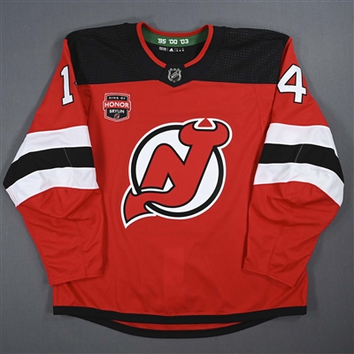 Nathan Bastian - Game-Worn Red w/ Sergei Brylin Ring of Honor Night Patch Jersey - January 20, 2024