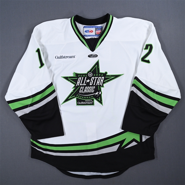 Peter Bates - 2024 ECHL All-Star Classic - Game-Issued White Jersey - Second Period