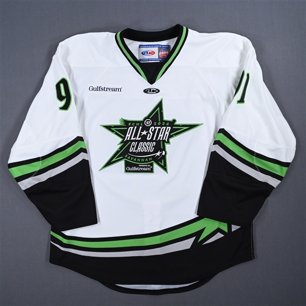 Anthony Beauregard - 2024 ECHL All-Star Classic - Game-Issued White Jersey - Second Period 