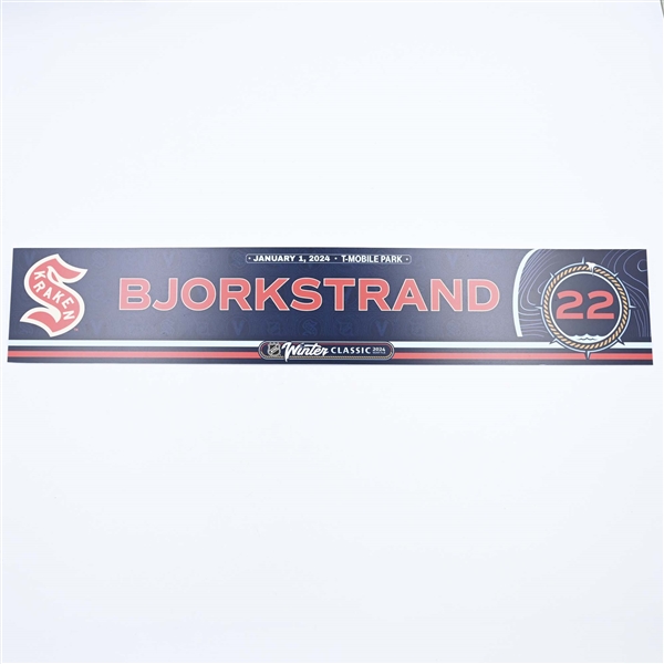 Oliver Bjorkstrand - 2024 Winter Classic Locker Room Nameplate