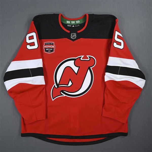 Graeme Clarke - Game-Issued Red w/ Sergei Brylin Ring of Honor Night Patch Jersey - January 20, 2024