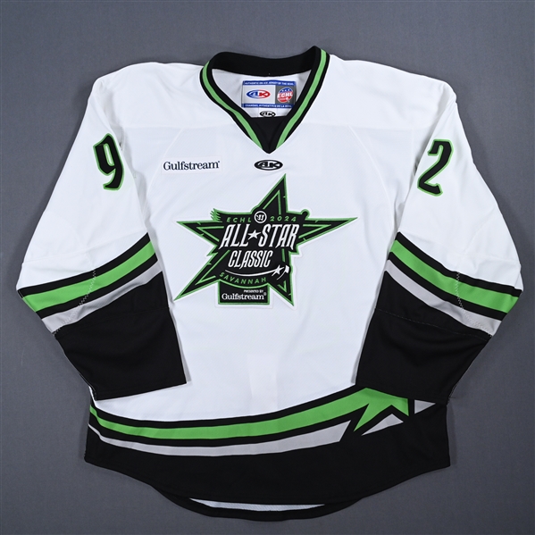 Patrick Curry - 2024 ECHL All-Star Classic - Game-Worn White Jersey - Second Period - Autographed