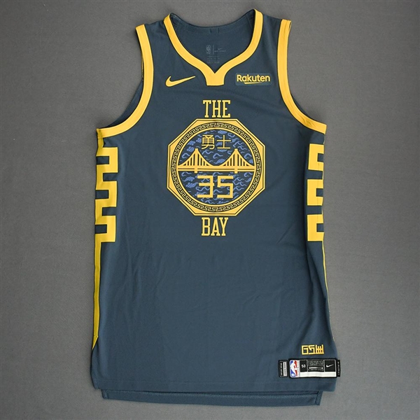Kevin Durant - Golden State Warriors - Game-Issued City Edition Jersey - 2018-19 NBA Season