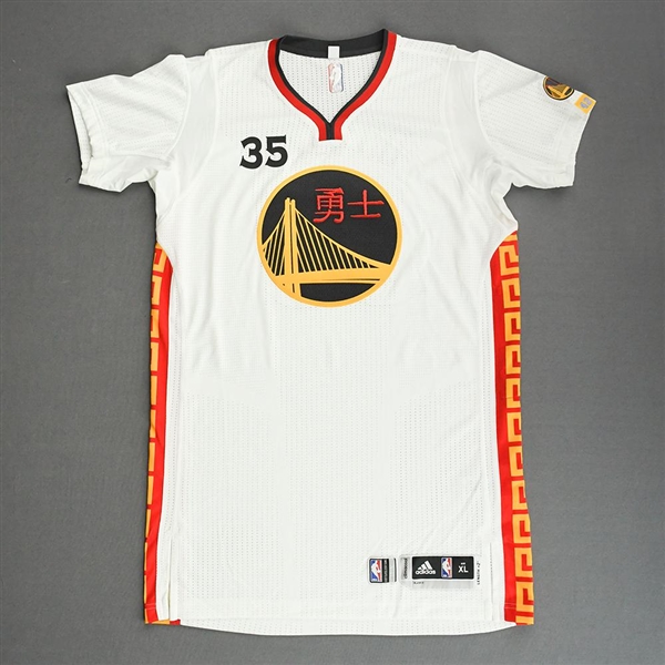 Kevin Durant - Golden State Warriors - Short Sleeve Game-Issued Chinese New Year Jersey - 2016-17 NBA Season