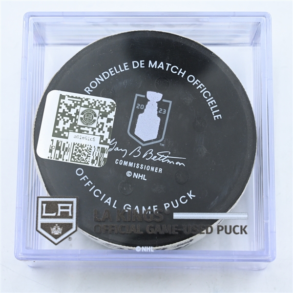 Connor McDavid -  Edmonton Oilers - Goal Puck - April 21, 2023 vs. Los Angeles Kings (Kings Stanley Cup Playoffs Logo)