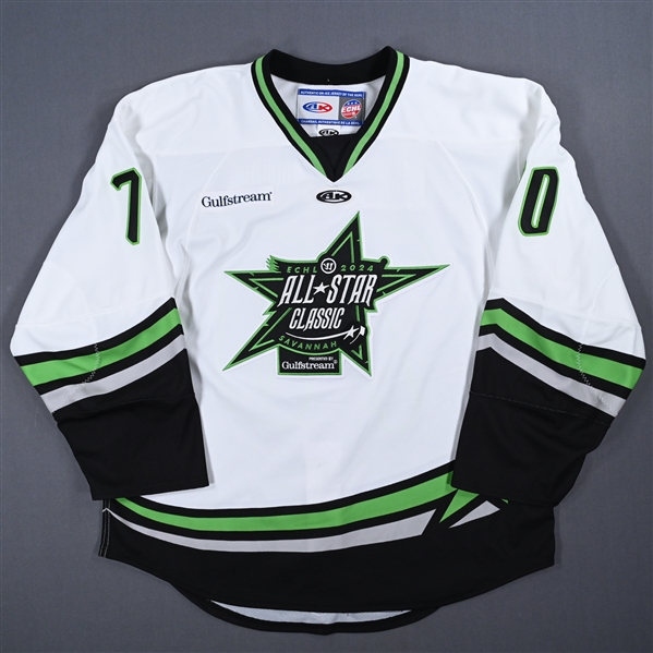 Dillon Hamaliuk - 2024 ECHL All-Star Classic - Game-Worn White Jersey - Second Period - Autographed