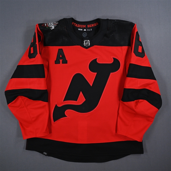 Jack Hughes - Red w/ A Photo Shoot Jersey - 2024 Stadium Series