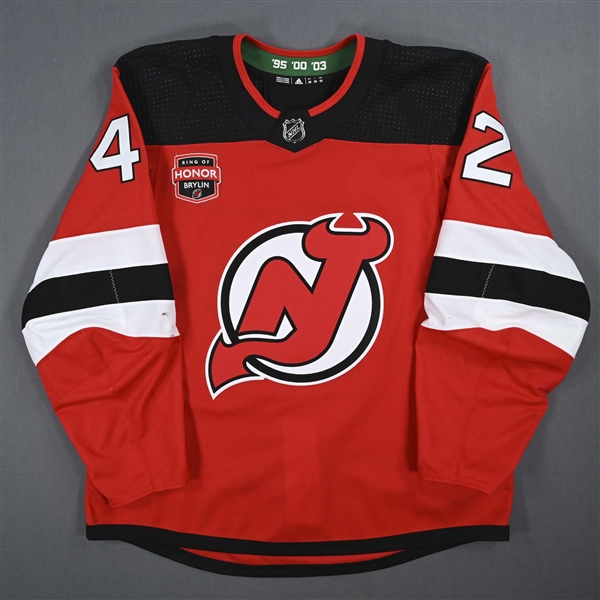 Curtis Lazar - Game-Worn Red w/ Sergei Brylin Ring of Honor Night Patch Jersey - January 20, 2024
