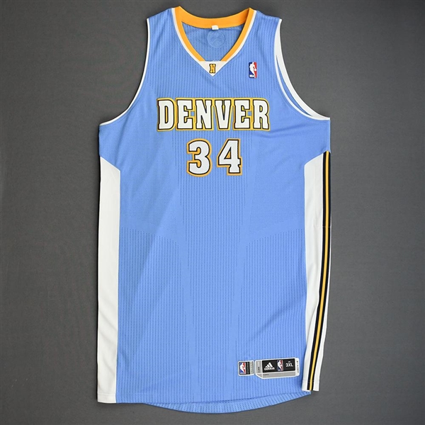 JaVale McGee - Denver Nuggets - Game-Issued Blue Jersey - 2013-14 NBA Season