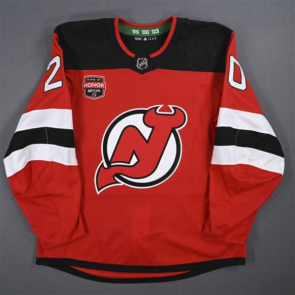 Michael McLeod - Game-Worn Red w/ Sergei Brylin Ring of Honor Night Patch Jersey - January 20, 2024