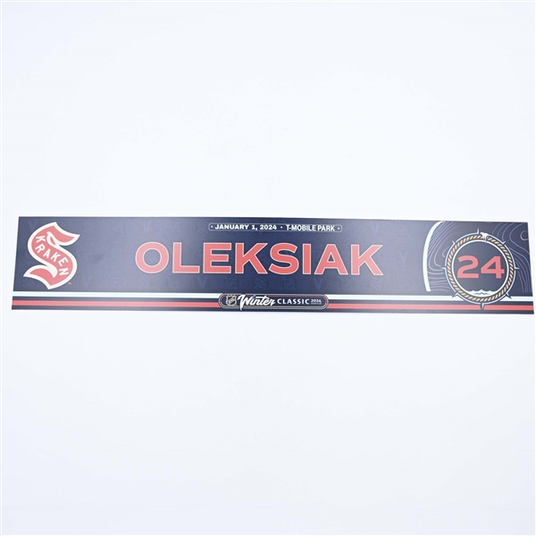 Jamie Oleksiak - 2024 Winter Classic Locker Room Nameplate