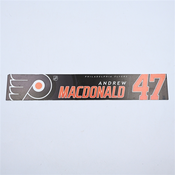  Andrew MacDonald - Philadelphia Flyers - Locker Room Nameplate - 2018-19 NHL Season