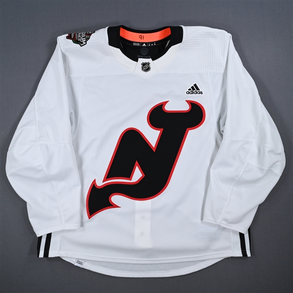 Dawson Mercer - White Practice-Worn Jersey - 2024 Stadium Series