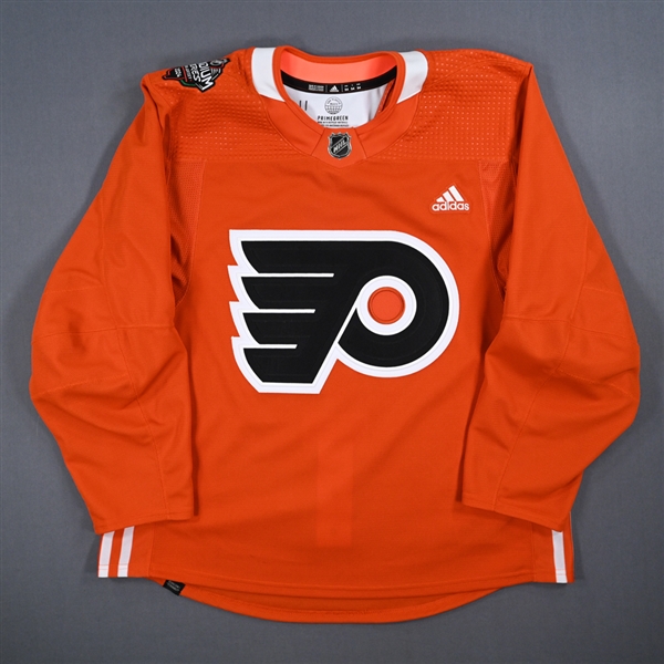 Travis Konecny - Orange Practice-Worn Jersey - 2024 Stadium Series