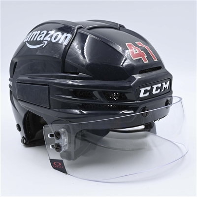 Pierre-Edouard Bellemare - Navy, CCM Helmet w/ Oakley Shield - 2024 Winter Classic - Game-Issued (GI)