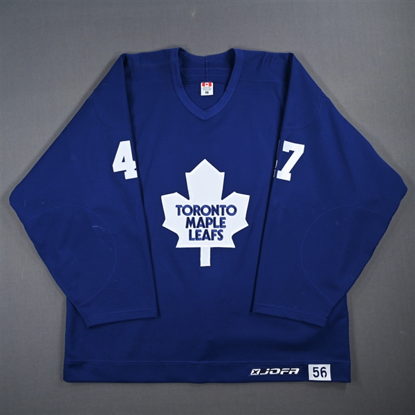 Brent Aubin - Toronto Maple Leafs- Blue Practice-Worn Jersey