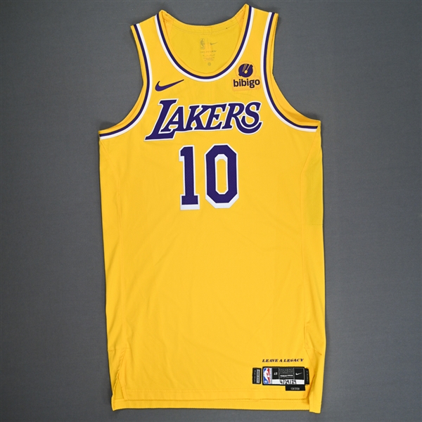 Max Christie -  Los Angeles Lakers - Game-Worn Icon Edition Jersey - Western Conference First Round - Game 5 - Worn 4/29/2024 - Dressed, Did Not Play - 2024 NBA Playoffs