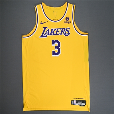 Anthony Davis -  Los Angeles Lakers - Game-Worn Icon Edition Jersey - Western Conference First Round - Games 2, 3 & 5 - 2024 NBA Playoffs