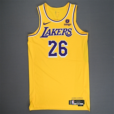 Spencer Dinwiddie -  Los Angeles Lakers - Game-Worn Icon Edition Jersey - Western Conference First Round - Game 5 - Worn 4/29/2024 - 2024 NBA Playoffs