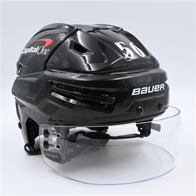 Erik Gustafsson - Washington Capitals - Game-Worn Black Reverse Retro, Bauer Helmet w/ Bauer Shield -2022-23 NHL Season