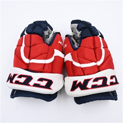 Evgeny Kuznetsov - Washington Capitals - Game-Worn CCM HG 12 Gloves - 2022-23 NHL Season