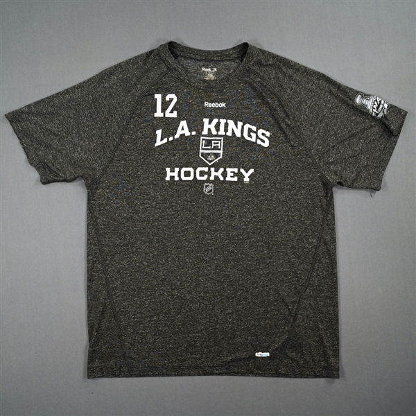 Simon Gagne - Player-Issued Grey Practice T-Shirt - Stanley Cup Final Logo - 2012 Stanley Cup Finals