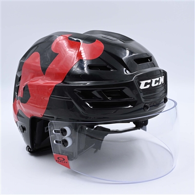 Nico Hischier - Black, CCM Helmet w/ Oakley Shield - 2024 Stadium Series