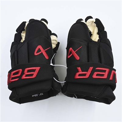 Jack Hughes - Game-Worn Bauer Vapor 3X Gloves - Worn in 2024 Stadium Series & on March 19, 2024