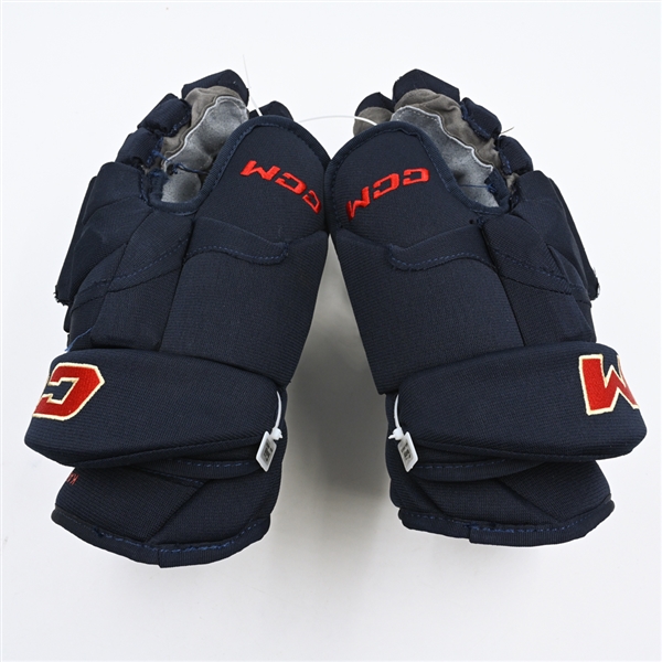 Tye Kartye - Game-Worn CCM HG12 Gloves - Worn in 2024 Winter Classic, and on Feb. 24, 2024, Mar. 21, 2024 and Mar. 24, 2024