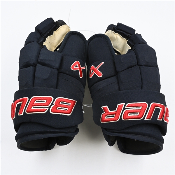 Justin Schultz - Game-Worn Bauer Supreme Mach Gloves - Worn in 2024 Winter Classic, and on Feb. 24, 2024, Mar. 21, 2024 and Mar. 24, 2024