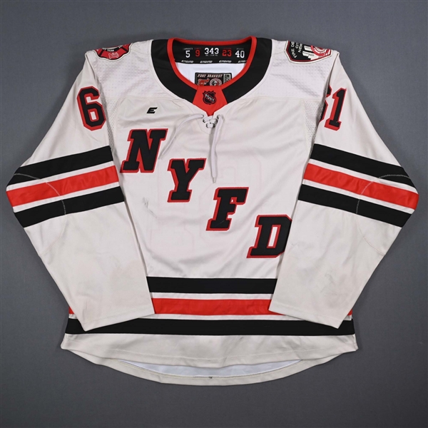 Matt Zay - Cream Jersey - 50th Annual FDNY vs. NYPD Game - Worn April 20, 2024 - PHOTO-MATCHED