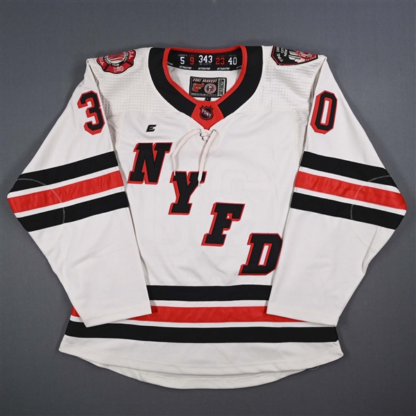 Joe Downey - Team-Issued Cream Jersey Commemorative - 50th Annual FDNY vs. NYPD Game