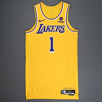 DAngelo Russell -  Los Angeles Lakers - Game-Worn Icon Edition Jersey - Western Conference First Round - Games 2, 3 & 5 - 2024 NBA Playoffs