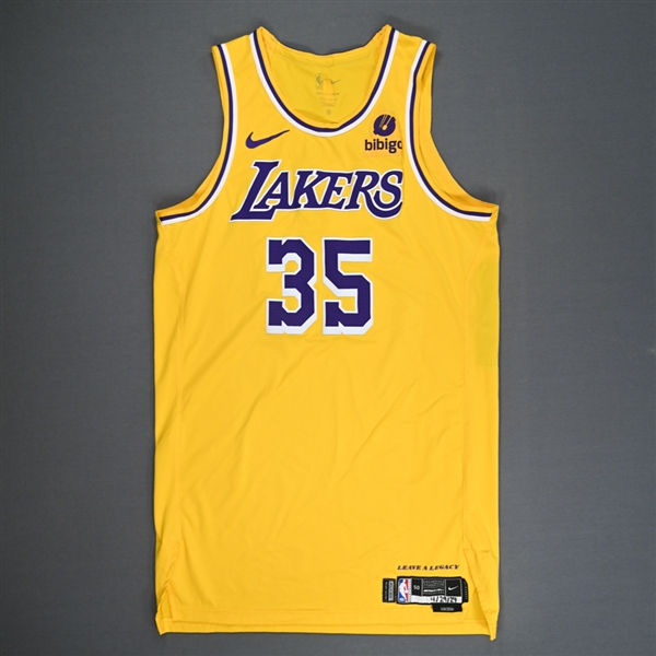 Christian Wood -  Los Angeles Lakers - Game-Worn Icon Edition Jersey - Western Conference First Round - Game 5 - Worn 4/29/2024 - Dressed, Did Not Play - 2024 NBA Playoffs