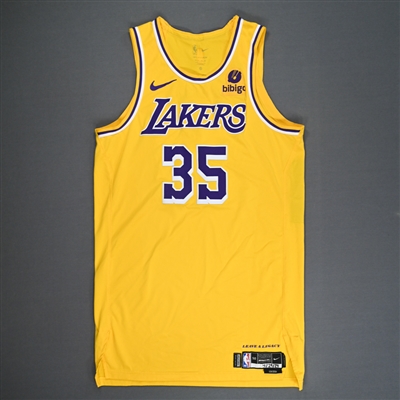 Christian Wood -  Los Angeles Lakers - Game-Worn Icon Edition Jersey - Western Conference First Round - Game 5 - Worn 4/29/2024 - Dressed, Did Not Play - 2024 NBA Playoffs