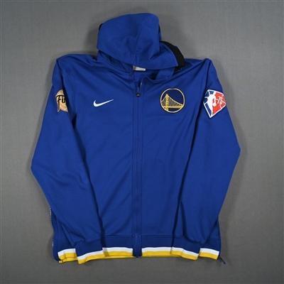 Jonathan Kuminga - Golden State Warriors - Blue Game-Issued Game Theater Jacket w/NBA Finals Patch - 2022 NBA Finals