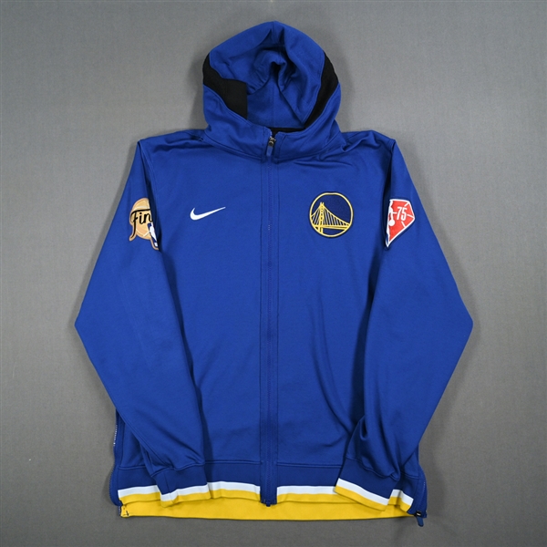 Damion Lee - Golden State Warriors - Blue Game-Issued Game Theater Jacket w/NBA Finals Patch - 2022 NBA Finals